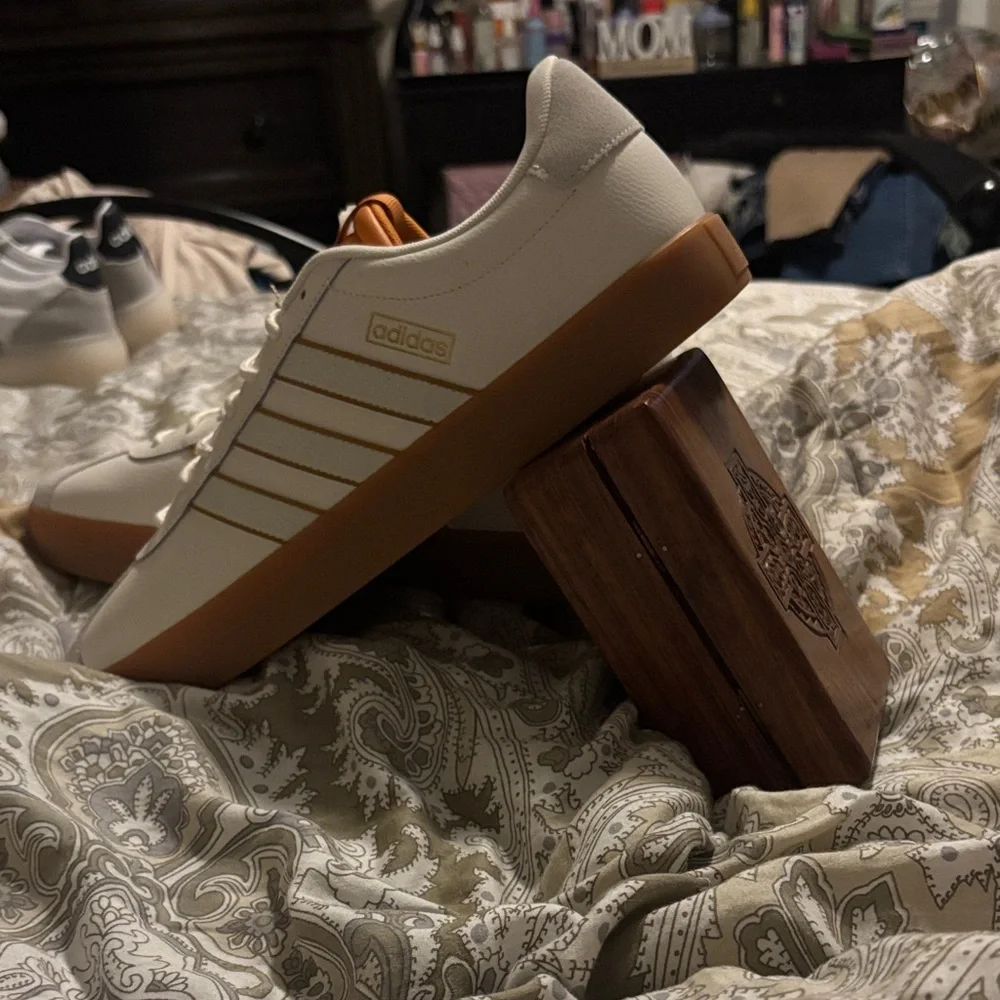Adidas White and Orange Casual Shoes